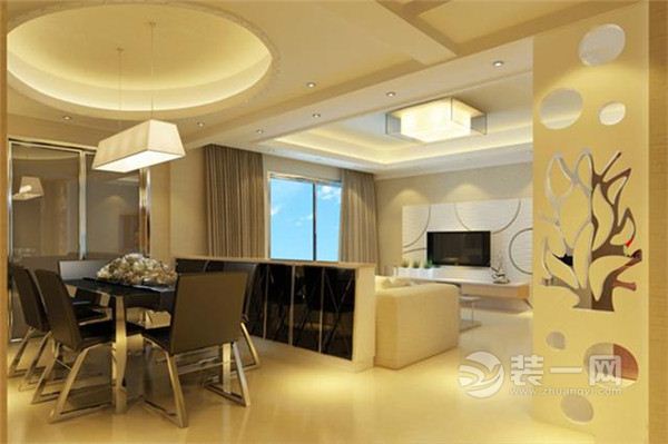 受家庭美食吧 客厅餐厅隔断设计装修效果