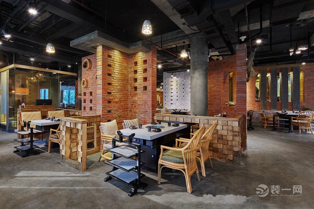 南京装修网 田园工业风格火锅店 文艺清爽一脉相承_装修图库