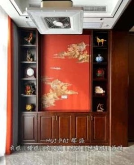 岳阳别墅实木订做家具,实木橱柜,门墙柜定做工地参观